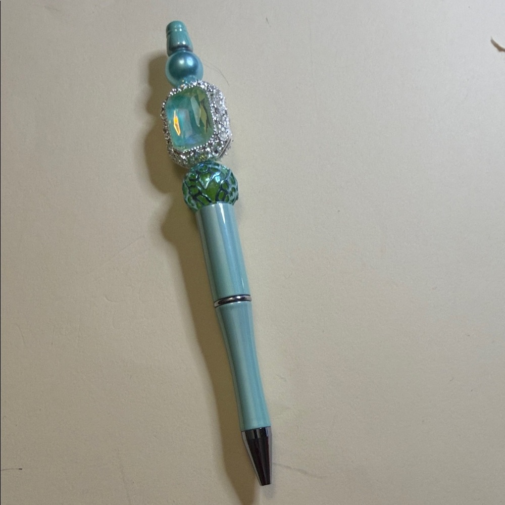 Aqua Jeweled Decorative Ballpoint Pen